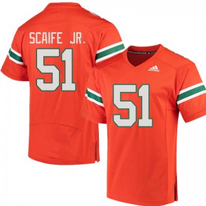 #51 Delone Scaife Jr. Hurricanes Men High School Jerseys Orange