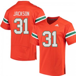 #31 Demetrius Jackson University of Miami Men Official Jersey Orange