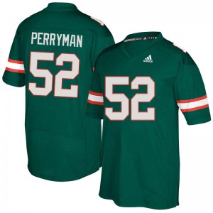 #52 Denzel Perryman Hurricanes Men Stitch Jerseys Green