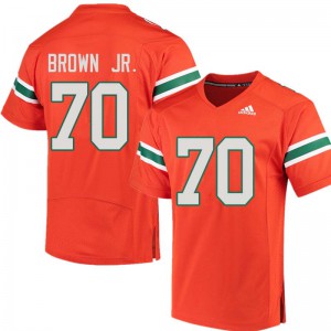 #70 George Brown Jr. Hurricanes Men NCAA Jerseys Orange