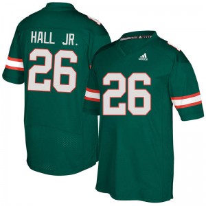 #26 Gurvan Hall Jr. Miami Men University Jerseys Green