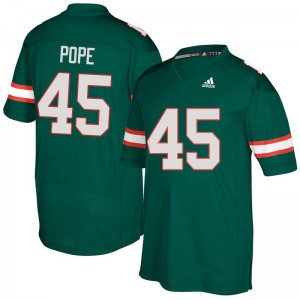 #45 Jack Pope Miami Men College Jersey Green