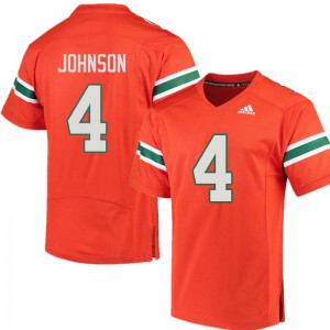 #4 Jaquan Johnson Miami Hurricanes Men Football Jersey Orange