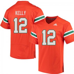 #12 Jim Kelly Miami Men High School Jerseys Orange