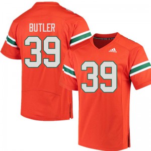 #39 Jordan Butler Miami Men High School Jersey Orange