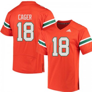 #18 Lawrence Cager University of Miami Men Official Jerseys Orange