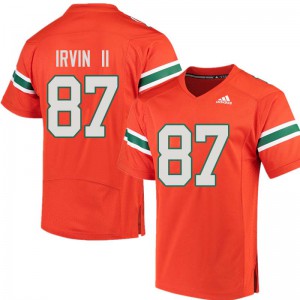 #87 Michael Irvin II University of Miami Men High School Jersey Orange