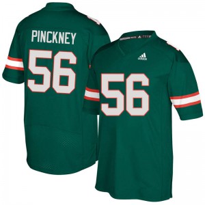 #56 Michael Pinckney Miami Hurricanes Men Embroidery Jerseys Green