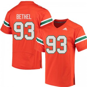#93 Pat Bethel Hurricanes Men Official Jersey Orange
