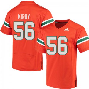 #56 Raphael Kirby Miami Hurricanes Men NCAA Jerseys Orange
