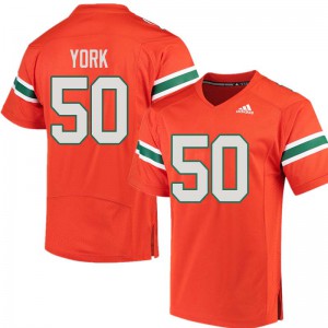 #50 Sam York Miami Men NCAA Jerseys Orange