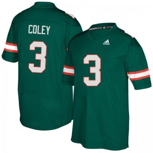 #3 Stacy Coley University of Miami Men Official Jerseys Green
