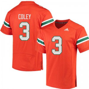 #3 Stacy Coley Miami Men Embroidery Jersey Orange