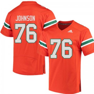 #76 Tre Johnson Hurricanes Men Football Jerseys Orange