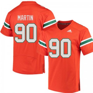 #90 Tyreic Martin Miami Hurricanes Men College Jerseys Orange