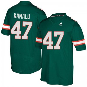 #47 Ufomba Kamalu Miami Hurricanes Men High School Jerseys Green