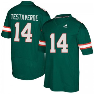 #14 Vinny Testaverde University of Miami Men Stitched Jerseys Green