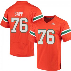 #76 Warren Sapp University of Miami Men Embroidery Jerseys Orange