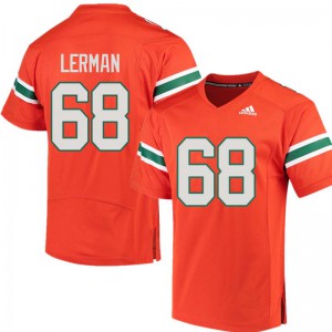 #68 Zachary Lerman Hurricanes Men Stitched Jerseys Orange