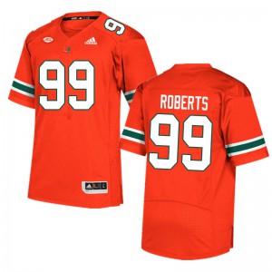 #99 Elijah Roberts Miami Men Stitch Jerseys Orange