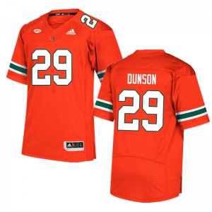 #29 Isaiah Dunson Miami Men Embroidery Jersey Orange