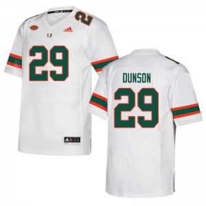 #29 Isaiah Dunson Miami Hurricanes Men Player Jerseys White