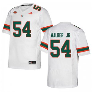 #54 Issiah Walker Jr. Miami Men College Jerseys White