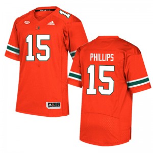 #15 Jaelan Phillips Miami Men University Jersey Orange