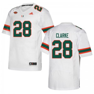 #28 Marcus Clarke Miami Men Stitched Jersey White