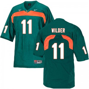 #11 De'Andre Wilder Miami Hurricanes Men Stitched Jersey Green
