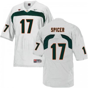 #17 Jack Spicer Hurricanes Men Embroidery Jersey White
