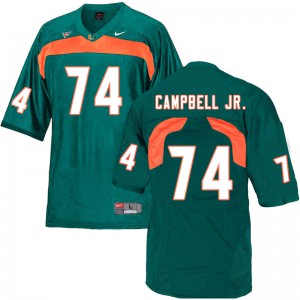 #74 John Campbell Jr. Miami Men Football Jersey Green