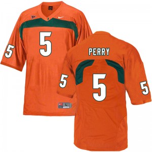 #5 N'Kosi Perry University of Miami Men Player Jerseys Orange