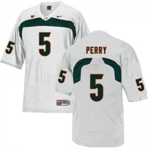 #5 N'Kosi Perry Hurricanes Men University Jerseys White