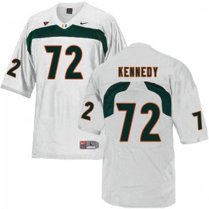 #72 Tommy Kennedy Miami Hurricanes Men Embroidery Jerseys White
