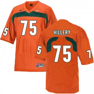 #75 Zalon'tae Hillery Hurricanes Men NCAA Jersey Orange