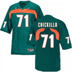 #71 Anthony Chickillo Miami Hurricanes Men Stitch Jerseys Green