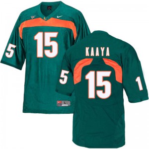 #15 Brad Kaaya Miami Hurricanes Men Official Jersey Green