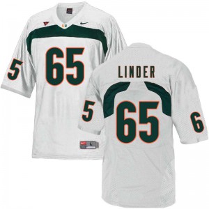 #65 Brandon Linder University of Miami Men High School Jerseys White