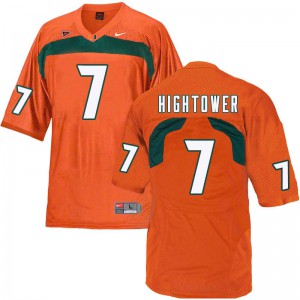 #7 Brian Hightower Hurricanes Men University Jersey Orange