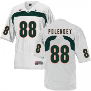 #88 Brian Polendey Miami Men Stitch Jersey White
