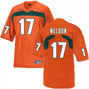 #17 Cade Weldon Miami Men NCAA Jerseys Orange