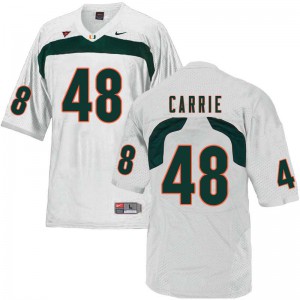 #48 Calvin Carrie Miami Hurricanes Men Official Jerseys White