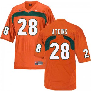 #28 Crispian Atkins Miami Men Stitch Jersey Orange