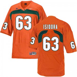 #63 Danny Isidora Miami Men University Jerseys Orange