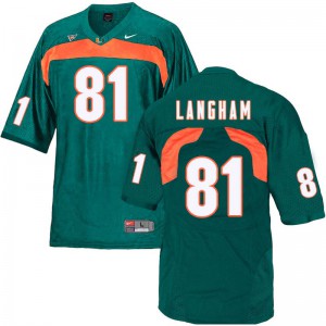 #81 Darrell Langham Miami Men Embroidery Jerseys Green