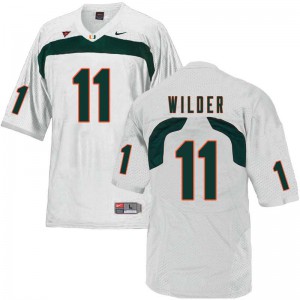 #11 DeAndre Wilder Miami Hurricanes Men NCAA Jerseys White