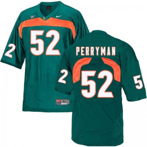 #52 Denzel Perryman Miami Men Stitched Jerseys Green