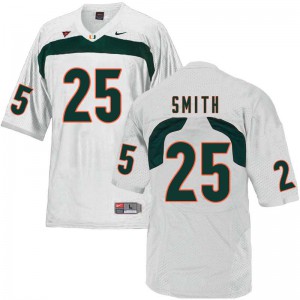 #25 Derrick Smith Hurricanes Men Stitched Jersey White