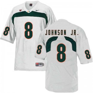 #8 Duke Johnson Jr. Hurricanes Men Stitch Jerseys White